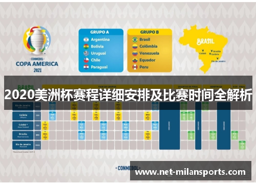 2020美洲杯赛程详细安排及比赛时间全解析